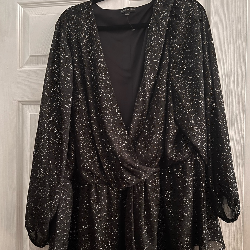 Lane Bryant black/gold shimmery top plus size 28 - Brand New